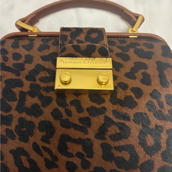 Like New Brandon Blackwood Elizabeth Leopard Calf Hair Doctor Satchel Bag - Picture 4 of 8
